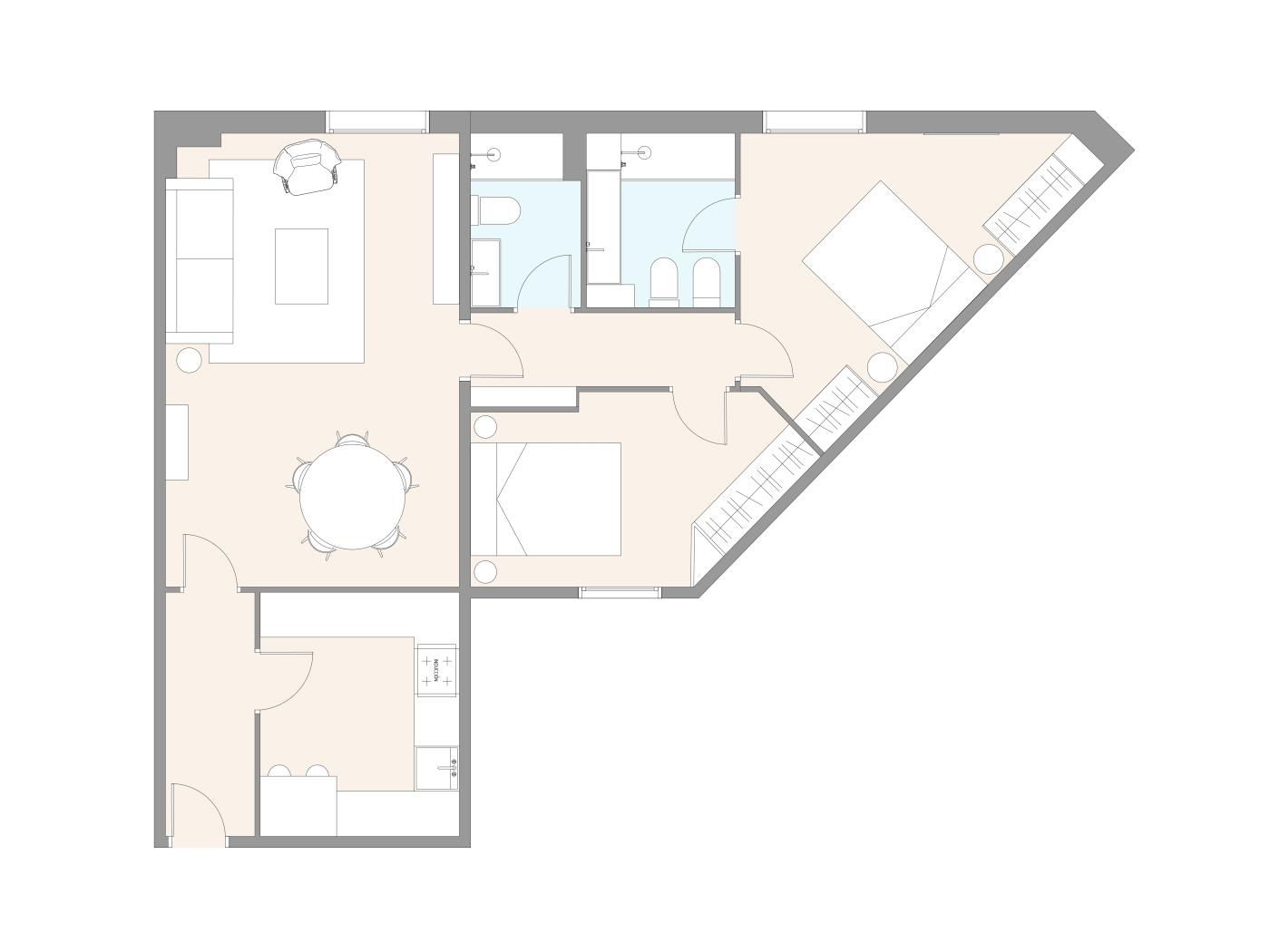 Jasne mieszkanie z 2 sypialniami obok Hotelu Palace – Centrum Bar - My Space Barcelona Mieszkanie